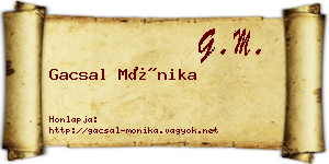 Gacsal Mónika névjegykártya